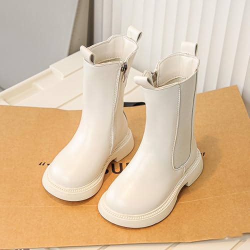Girls Boots Winter Side Zipper PU Leather Waterproof Riding Boots 2025 Fashion Kids Mid Calf Princess Shoes2
