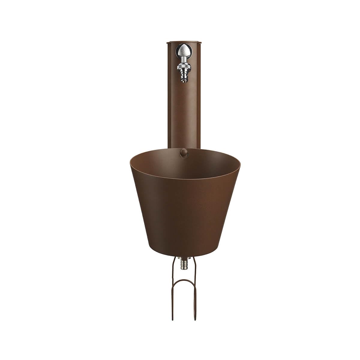 BEL FER Fontana da Giardino a Parete con Due rubinetti e Secchio Rimovibile, Completa di Porta Gomma, Modello 42/ PRS (ruggine)
