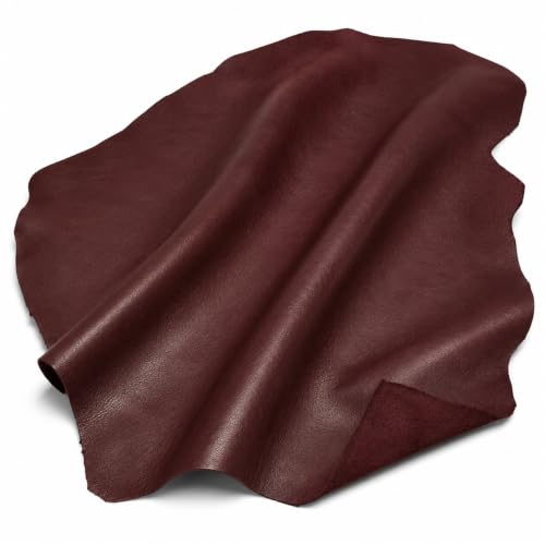 REED Leather Hides - Cow Skins (10 sq ft, Burgundy)