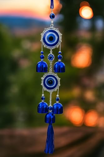 Image of Wind Chimes for Home Positive Energy, Evil Eye Hanging for Home Decor, Wall Hanging Decorative Items for Living Room, Balcony, Garden and Bedroom