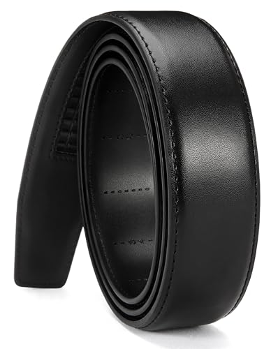 CHAOREN Ratchet Belt Replacement Strap 1 3/8”, Leather Belt Strap for 40MM Slide Click Buckle