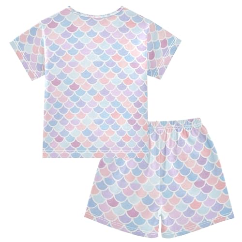 Pink Mermaid Scales Pajama Set Pajamas Sleepwear Nightwear Loungewear Clothes Set B04051212