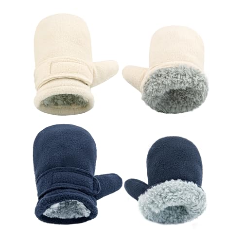 Image of BAVST Baby Toddler Winter Mittens Girls Warm Fleece Lined Gloves Kids Sherpa Lined Mittens for Boys