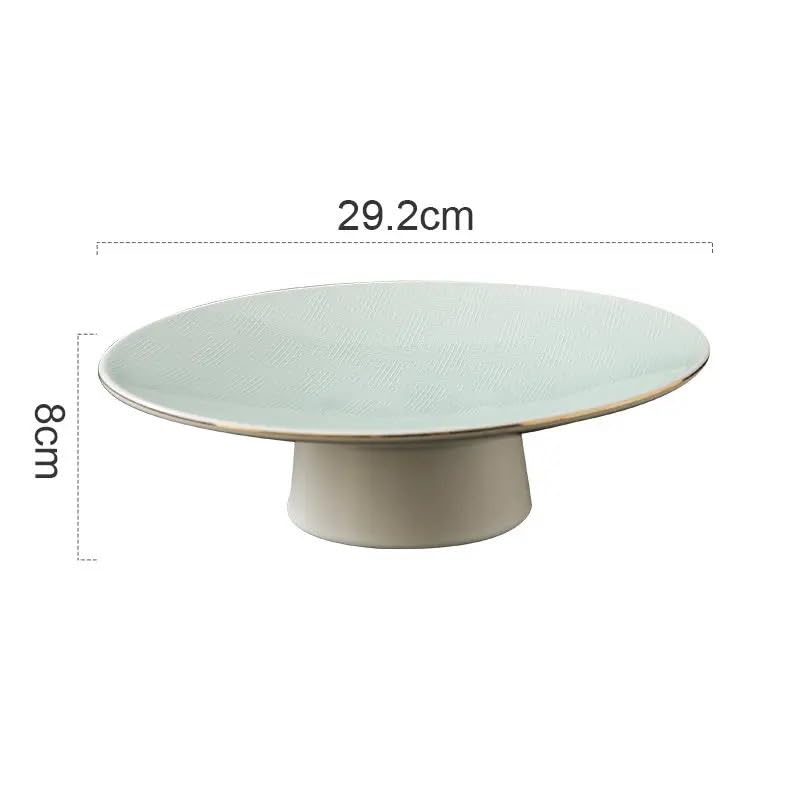 Piatti Cena Piatto di frutta in ceramica Snack Vassoio da dessert Caratteristiche Portafrutta Creativo Ristorante Rotondo Stoviglie Piede alto Pane Piatti da pasticceria Forniture Per Feste(A 11 inch)
