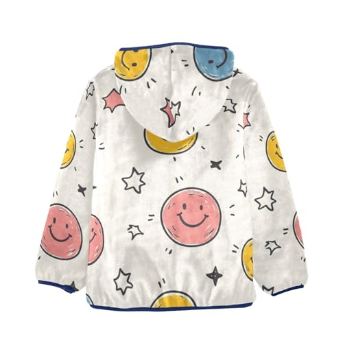 Cute Funny Doodle Girls Fleece Jacket Girls Fall Jacket Girls Zip Up Hoodie Girls Sherpa Jacket 2-10T2
