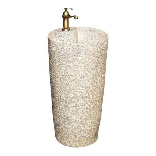 Soluzione salvaspazio: il design a piedistallo di questo lavabo libera spazio prezioso sul pavimento del bagno, rendendolo un'ottima scelta per i bagni più piccoli o per chi cerca un look minimalista.