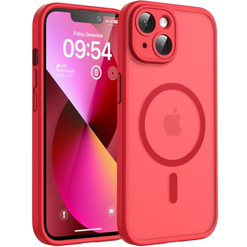 TOCOL for iPhone 13 Case, Compatible with MagSafe, Red