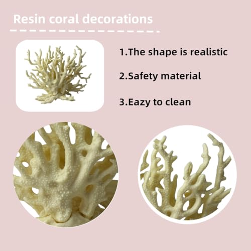 Image of Yellow Aquarium Coral Fish Tank Decorations Aquarium Landscape | Realistic coral aquarium decoration, 5.9 inch x 4.7 inch , suitable for fish, works for freshwater /saltwater tanks, easy to clean