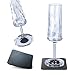 silwy® HIGH-TECH bicchieri magnetici in plastica con cuscinetti in gel nano in metallo - bicchieri da campeggio antiscivolo, accessori per barche e yacht (spumante // 0,15 l // set di 2)