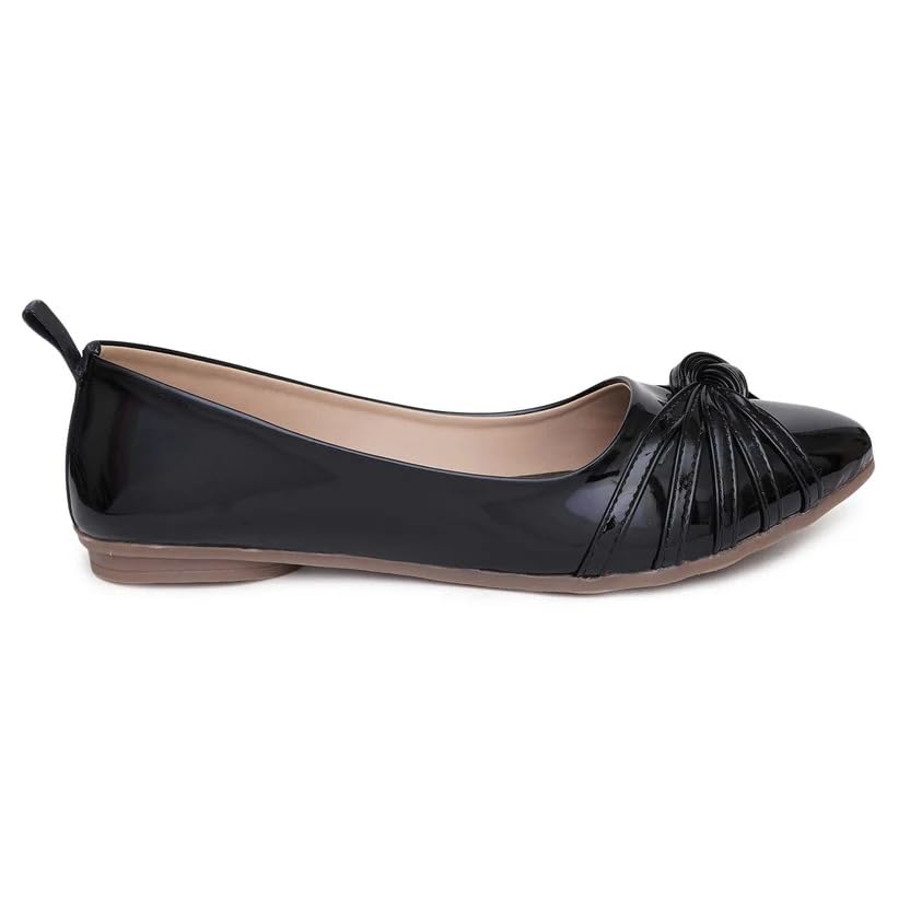 Women's Ballet Flats with Elegant Knot Detail | Comfortable Slip-On Ballerina Shoes | Cushioned Flat Bellies for Casual, Party-image-35