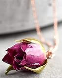 rosemeier anhänger  Echte Rose Anhänger Kette 50cm - 18k Rose Vergoldet - 925 Sterling Silber - Echt Blume