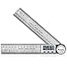 Règle D'angle Numérique, Preciva Rapporteur, Mesure de Longueur 400 mm et d'Angle en Acier Inoxydable avec HOLD/Rev, Zéro et Grand Ecran LCD, Système Mm/Inch, pour le Travail du Bois, Construction