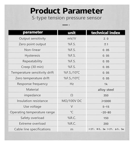 Capteur de charge type S DYLY-101 : pesage traction et compression