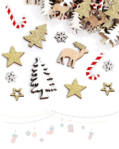 ZKUNL 108PCS Décorations éparses de Noël-Pour décoration de maison,salle de séjour,table et espace de fête de Noël-Accessoires de décoration de Noël variés et élégants-Décorations de fête de Noël