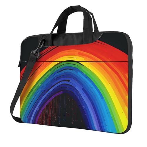 Sac à bandoulière pour ordinateur de 13 à 15.6 pouces style arc-en-ciel