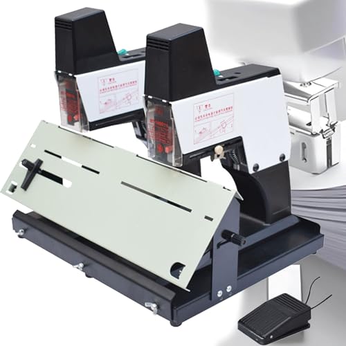 Grapadora eléctrica de puntada de sillín de escritorio, funcionamiento automático con pedal, ideal para oficina, escuela y encuadernación de folletos de imprenta