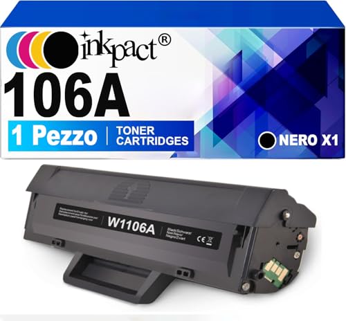 INKPACT Cartucce Toner con Chip Compatibile per HP 106A W1106A Laser MFP 137fnw 107w 135a 135w 135r 107a 107r 135wg 137fwg (1-Pack)