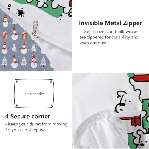 Linge de lit microfibre douce de Noël supérieure avec finitions fermeture éclair - 6