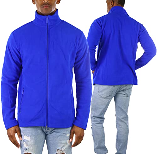 Image of ToBeInStyle Men's Zip Up Long Sleeve High Collar Polar Fleece Jacket