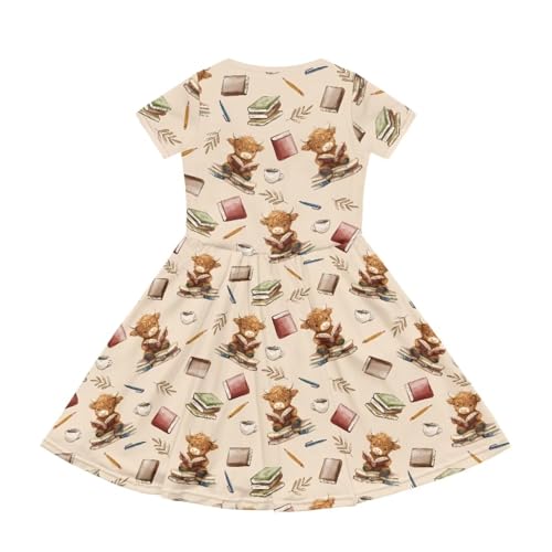 Image of Short Sleeve Dress for Girls with Pockets Cute Toddler Girl Clothes Summer 2-12