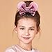 6 Pack Mouse Ears Scrunchies Velvet Sparkle Sequin Mouse Bows Hair Scrunchies Hair Ties Elastic Rubber Bands Ponytail Holders for Kids Women Girls Christmas Party Decoration