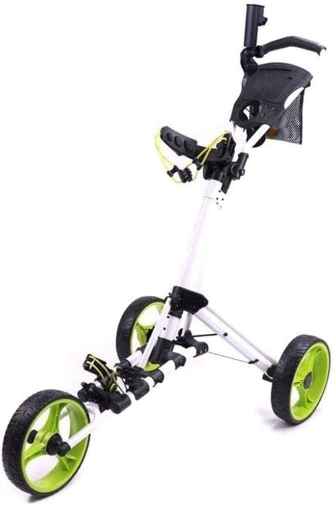 Carrello da Golf Carrello da Golf Push Pull a 3 Ruote, Carrello Compatto da Tirare, Carrello da Golf Pieghevole con portaombrelli