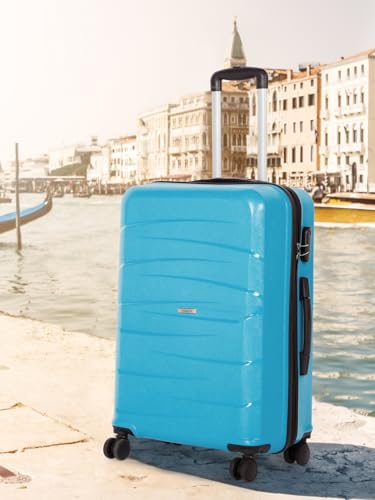 Image of Teakwood Dune Trolley Bag for Travel - Durable for Weekend Business Trip & Airline Cabin Fit - Smooth Wheels & Telescopic Handle Luggage Suitcase