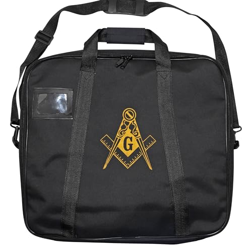 Masonic Apron Carrying Case Master Mason MM/WM Size, Gold Square and Compass (Printed) | Freemason Bags & Cases