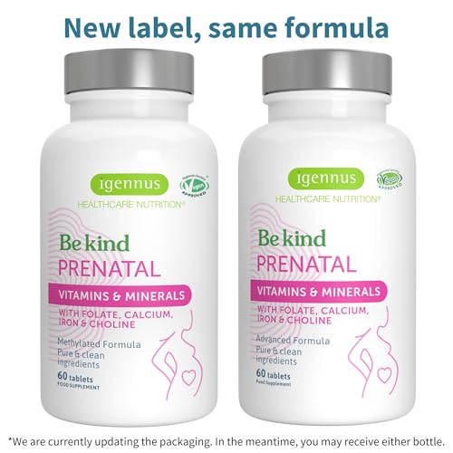 Igennus Advanced Prenatal Methylated Multivitamin, Folate for MTHFR, High Absorption, Clean Label, with Calcium, Choline, Magnesium & Gentle Iron, Complete Vegan Pregnancy Vitamins, 60 Tablets - Image 3