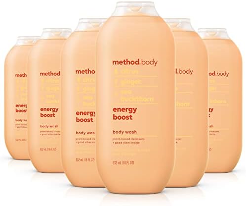 Method Body Wash, Energy Boost, Paraben and Phthalate Free, 18 oz (Pack of 6)