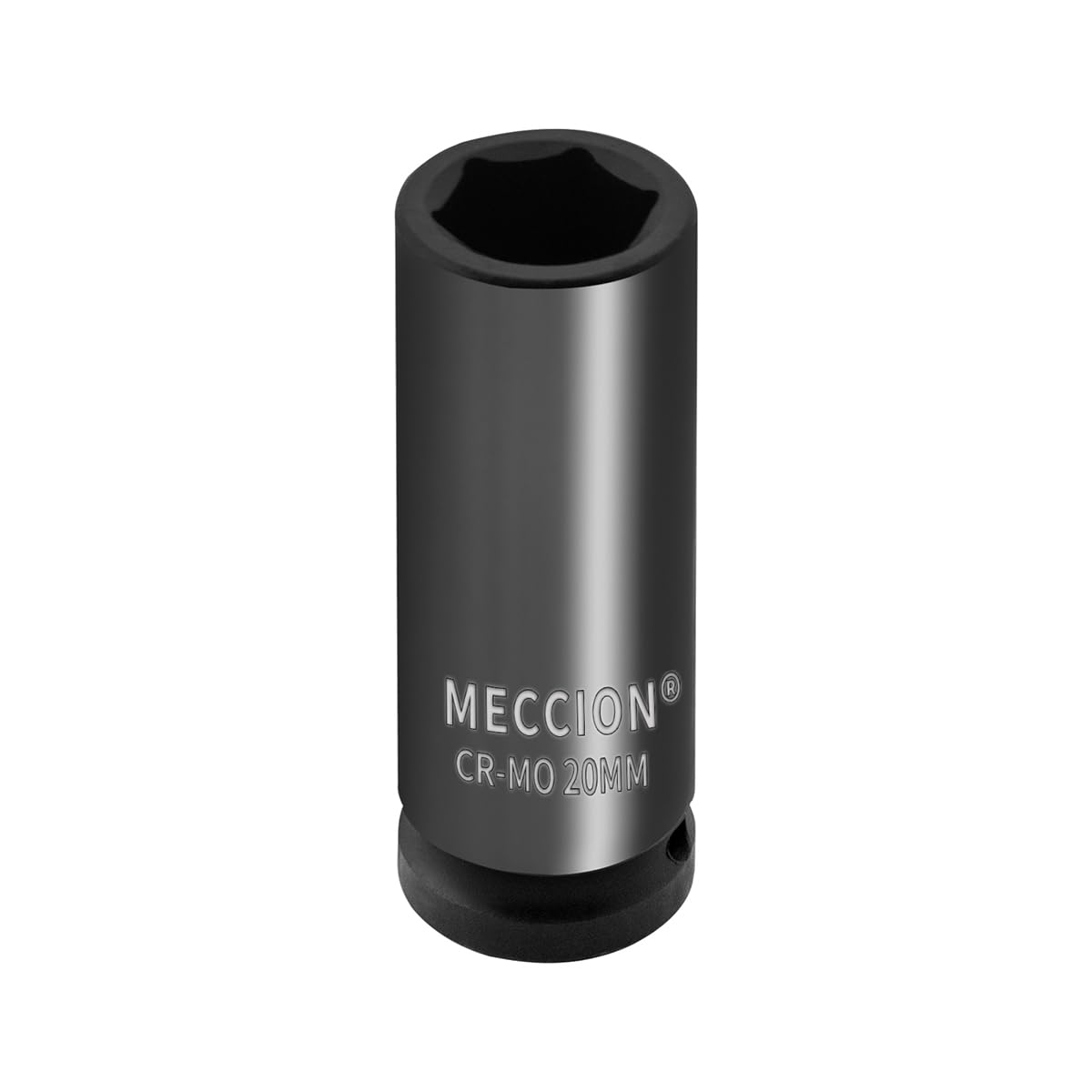 Meccion 1/2 Inch Drive Impact Socket 20mm Metric, 6 Point Cr-Mo Deep Impact Socket, 78mm Length