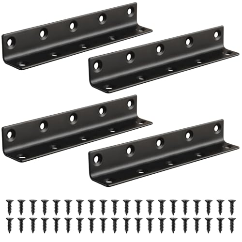 L Form Winkelverbinder, 4 Stück Edelstahl Winkel Schwarz L metallwinkel 90 Grad Winkelverbinder 20x2.7x2.7cm mit Schraube Stahlwinkel Befestigungswinkel für Regale Möbel Schrank Verstärkung Reparatur L Form Winkelverbinder, 4 Stück Edelstahl Winkel Schwarz L metallwinkel 90 Grad Winkelverbinder 20x2.7x2.7cm mit Schraube Stahlwinkel Befestigungswinkel für Regale Möbel Schrank Verstärkung Reparatur