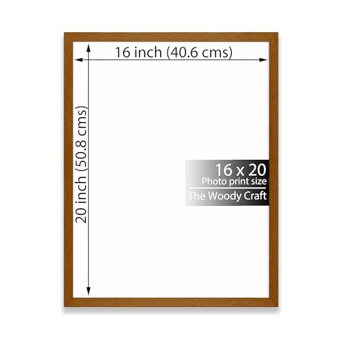 Image of Photo Frame 16 x 20 Inches | Brown Photo Frames For Wall | Artistic Wall Frame | Wooden Frame For Living Room | Elegant Big Photo Frames For Wall | Ideal Single Photo Frame For Wall