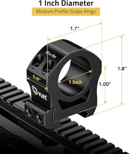 Image of CVLIFE Precision Scope Rings Mount - Compatible with Picatinny Rails and More - 2 Pieces