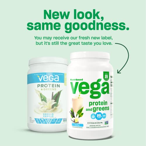 Vega Protein And Greens Vegan Protein Powder Vanilla (20 Servings) - 20G Plant Based Protein Plus Veggies, Vegan, Non Gmo, Pea Protein For Women And Men, 1.4Lb (Packaging May Vary) #TOP3