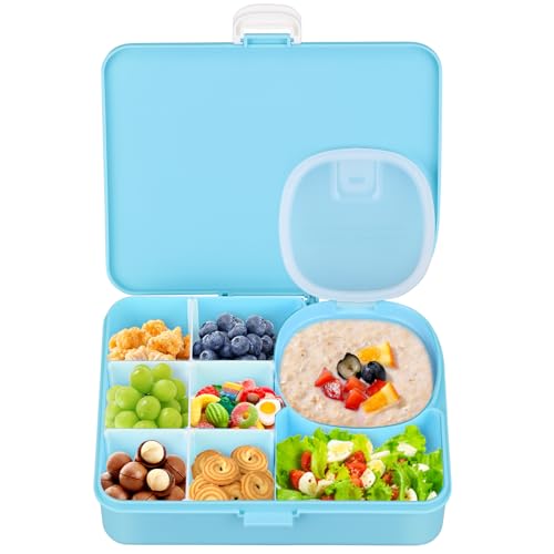 Pawtong Snackle Box Container for Kids,Adjustable Compartments,Reusable Snack Containers with Lids,Easy-Open Latch,Lunch Food Containers,Dishwasher...