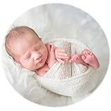 Zeroest Newborn Photo Prop Stretch Knit Wrap for Baby Photography Newborn Photoshoot Outfits Boys Girls Posing Blanket (White)