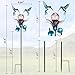 VCUTEKA Solar Lights Outdoor Metal Garden Stake Waterproof Crackle Glass Globe Garden Decor Hummingbird for Pathway, Lawn, Patio, Yard