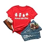 Meowy Christmas Shirt, Christmas Cat T-Shirt, Merry Christmas, Cat Lover Tees, Christmas Gift, Christmas Outfit For Baby Kids Women Men (ADULT L, RED)