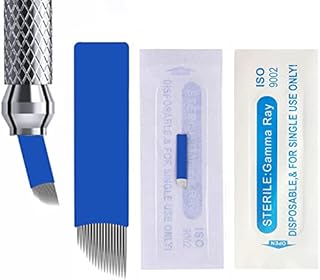 30Pcs Disposable Eyebrow Microblading Needles,Lip Tattooing Microblades Permanent Makeup Blades for Single Use Only (18needle)