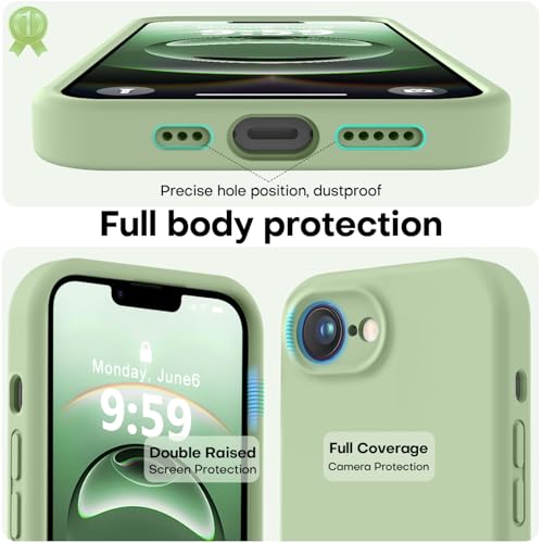 Image of LOVE 3000 Designed for iPhone 16e /17e Case, Premium Silicone with [Soft Anti-Scratch Microfiber Lining] Shockproof Protective Phone Case for Men Women Girls 6.1 inch, Matcha