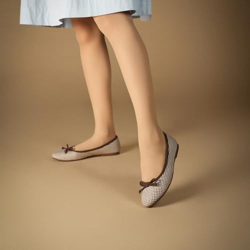 Image of Theater Swans Casual Ballet Flats for Women | Stylish Slip-on Ballerina with Bow Detail | Lightweight Comfortable Footwear with Cushioned Insole