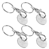 VANZACK 4 Stück Edelstahl Schlüsselanhänger mit Einkaufswagenlöser Abnehmbar nach Entsperrung Praktische Kleine Einkaufswagenmarke in Verschiedenen Farben