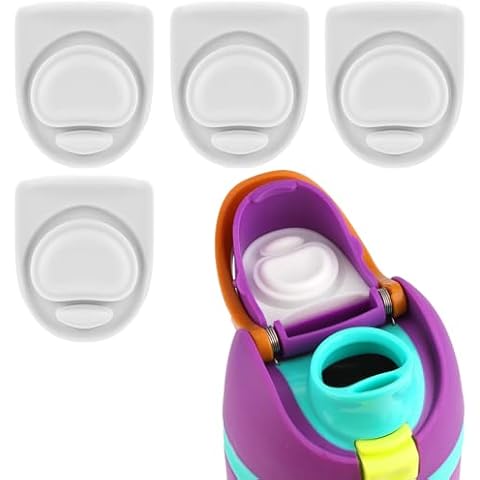 4pcs Replacement Stopper Compatible with Owala FreeSip 24oz 32oz, Water Bottle Top Lid Gasket for Owala 19/24/32/40oz Seal Bottle Cap Mouth Stopper Part Silicone Plug Accessories BPA-Free (White) Cover