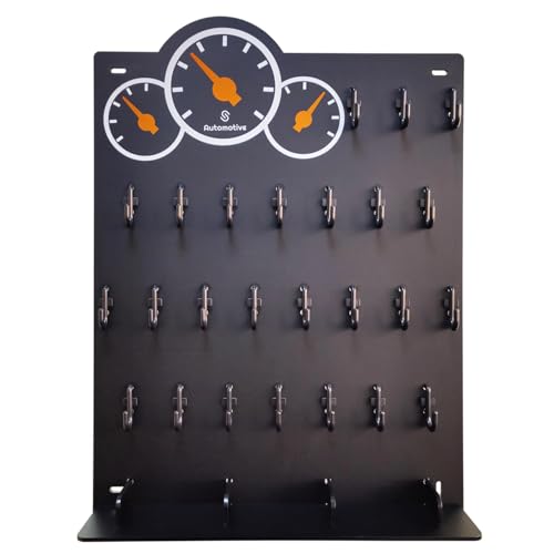 Quadro de ganchos de acrílico preto fosco com 25 ganchos, etiquetas para chave 36 cm L x 51 cm C Pla