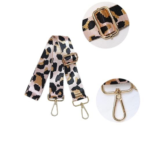 Image of Purse Strap Replacement Wide Adjustable Crossbody Shoulder Strap Guitar Straps for Handbags Leopard Pink