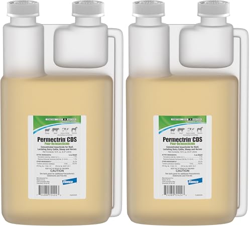 Image of Permectrin CDS Pour-on Insecticide Pour-On & Premise Spray | Controls Flies, Lice & Ticks | 1 Pint Bottle (Pack of 2)