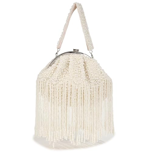 Image of THE TAN CLAN Ava Pearl Batua Bag for women Purses Luxury Evening Handbags for ladies with Magnetic Closure