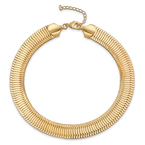 Chaîne de serpent en chevron dorée ajustée style ras du cou oméga