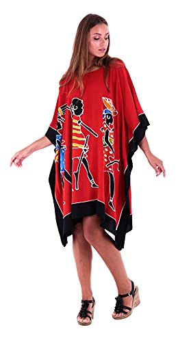 Caftán corto para mujer holgado estilo poncho transpirable de playa 3